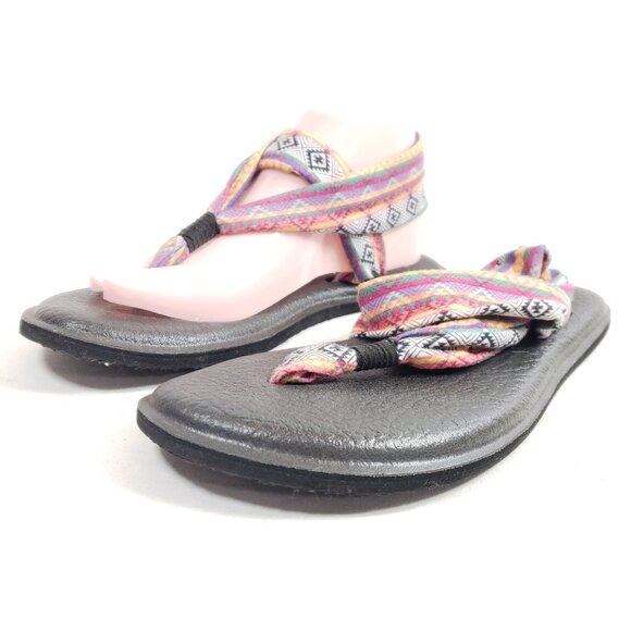 Sanuk Womens Size 8 Yoga Sling-2 Sandals Multicolor Stretch Fabric - Picture 2 of 9